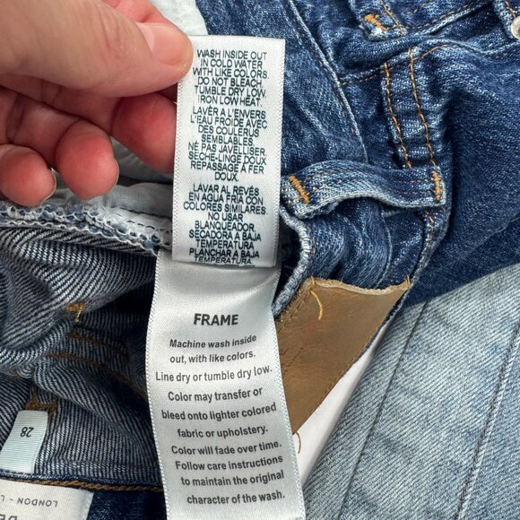 Frame Denim Jeans Nouveau Le Mix Straight Leg Distressed Size 28 Two Tone - Picture 9 of 12